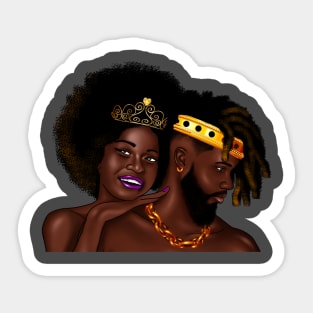 African Man and Woman in Love, Afro King and Queen Sticker